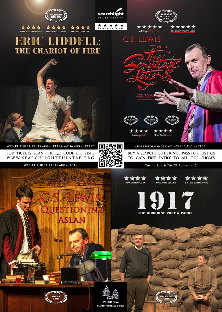 Our schedule for week 2 of the <a href="/edfringe/">Edinburgh Festival Fringe</a> at <a href="/ppc_edinburgh/">Gorgie & Palmerston Place Church</a> 
Book now
searchlighttheatre.org