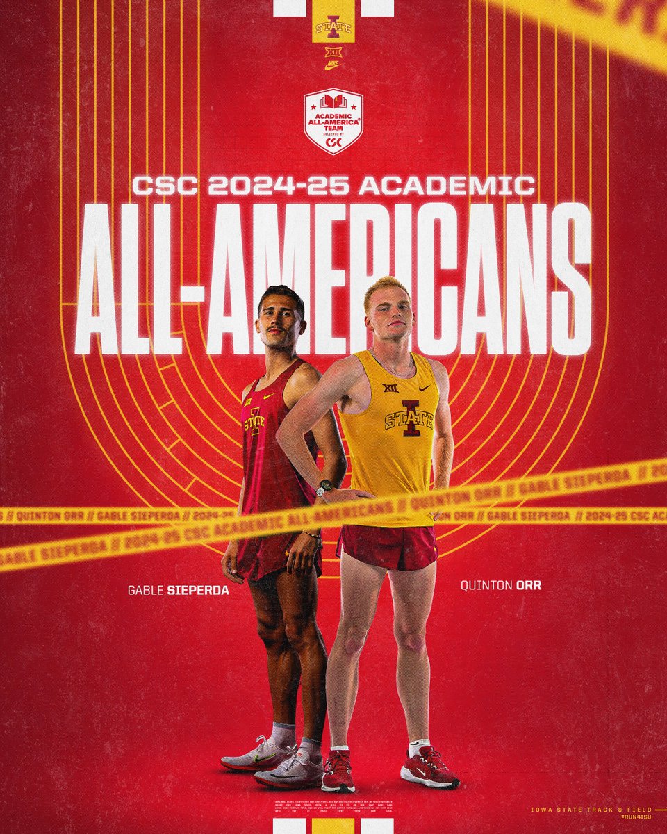CycloneTrackXC's tweet image. Academic All-America 👏
That makes four ISU Academic All-Americans in 2024-25.
tinyurl.com/yvk3s79e