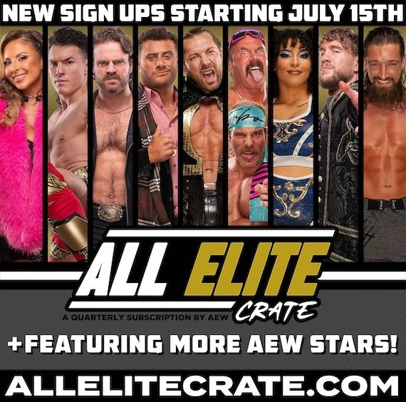 ShopAEW's tweet image. Sign up for the All Elite Crate, the quarterly subscription box, today at AllEliteCrate.com!
Sign-ups are open NOW!