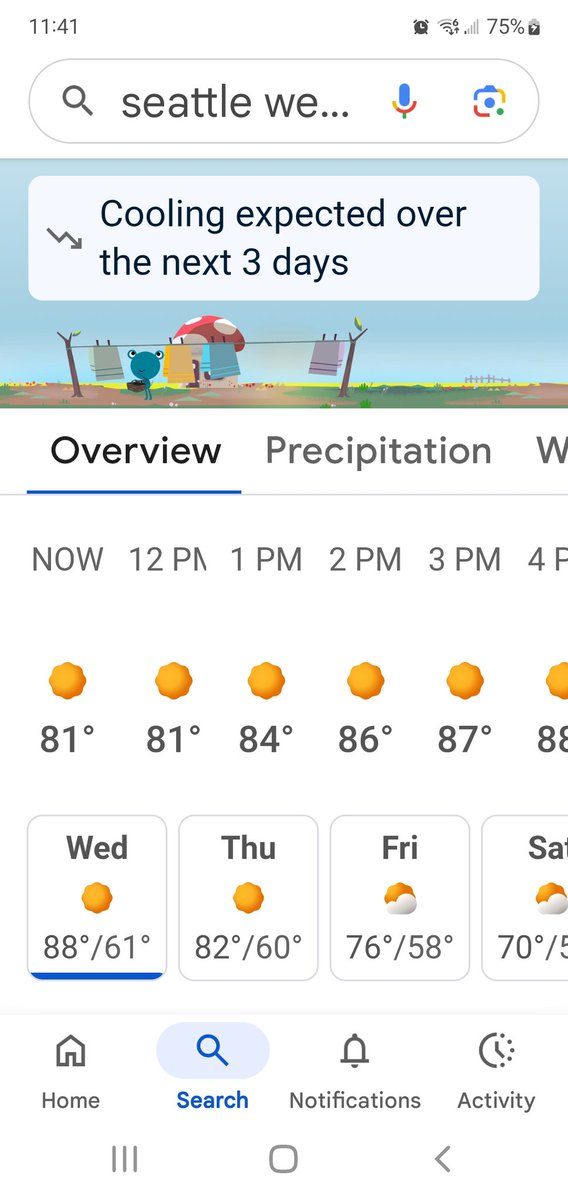 I keep an eye on our weather here in Seattle 
Especially if it's a special day in History 

7/16/25
777

88 degrees 🧐🤪😜