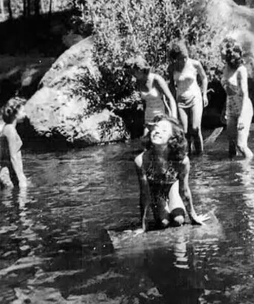 In July 1945, a group of 13-year-old girls camped in Ruidoso, New Mexico, and swam in a river. 

Barbara Kent, pictured in front, later recalled a strange cloud and bright lights in the sky that hurt their eyes. White flakes fell, which they thought was snow, but it was hot