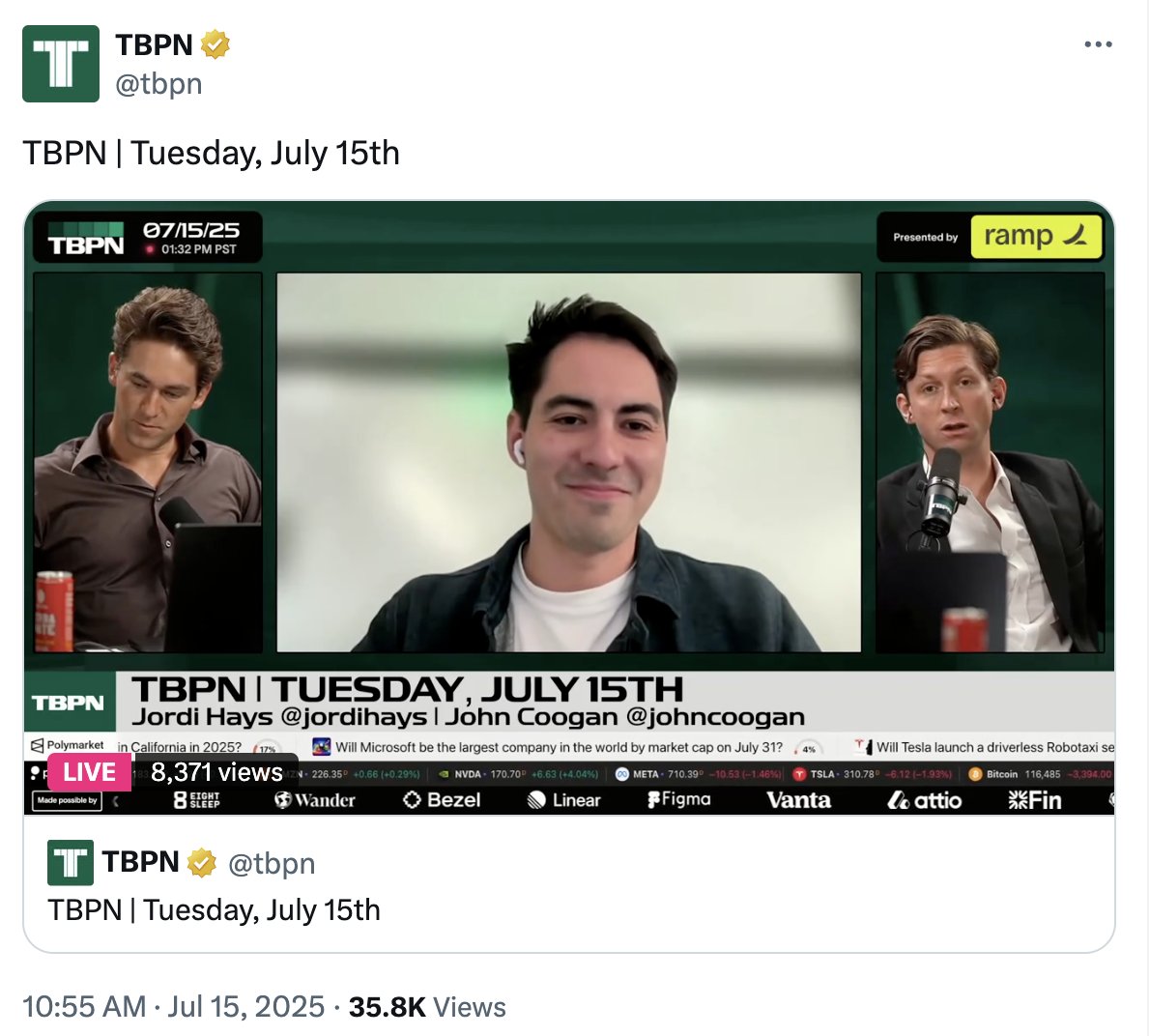 austinh___'s tweet image. announced @unifygtm's $40M series b yesterday. some highlights:
1/ went on @tbpn
2/ @unifygtm got into a fight w @n0w00j and went viral
3/ @im_roy_lee followed me
4/ spent $10k on cameos with b list celebrities
5/ booked a stupid number of sales demos