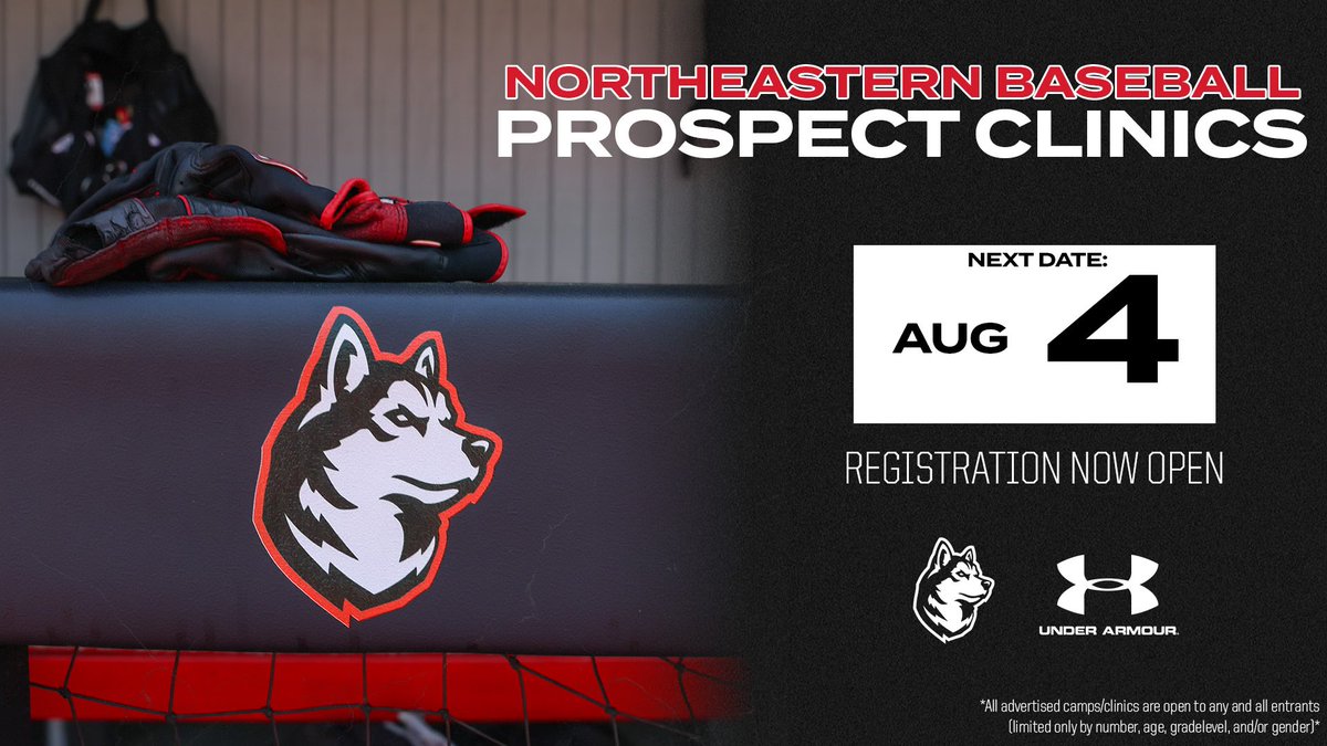 NU_Bsb_Recruits's tweet image. ‼️ Players in Class of 2026 - 2028 ‼️
Our 2025 August 4th Prospect Clinic registration is open! Sign up now to be evaluated and instructed by the Huskies Coaching Staff this summer. Click the link below for more: nuhuskies.com/sports/2016/1/…