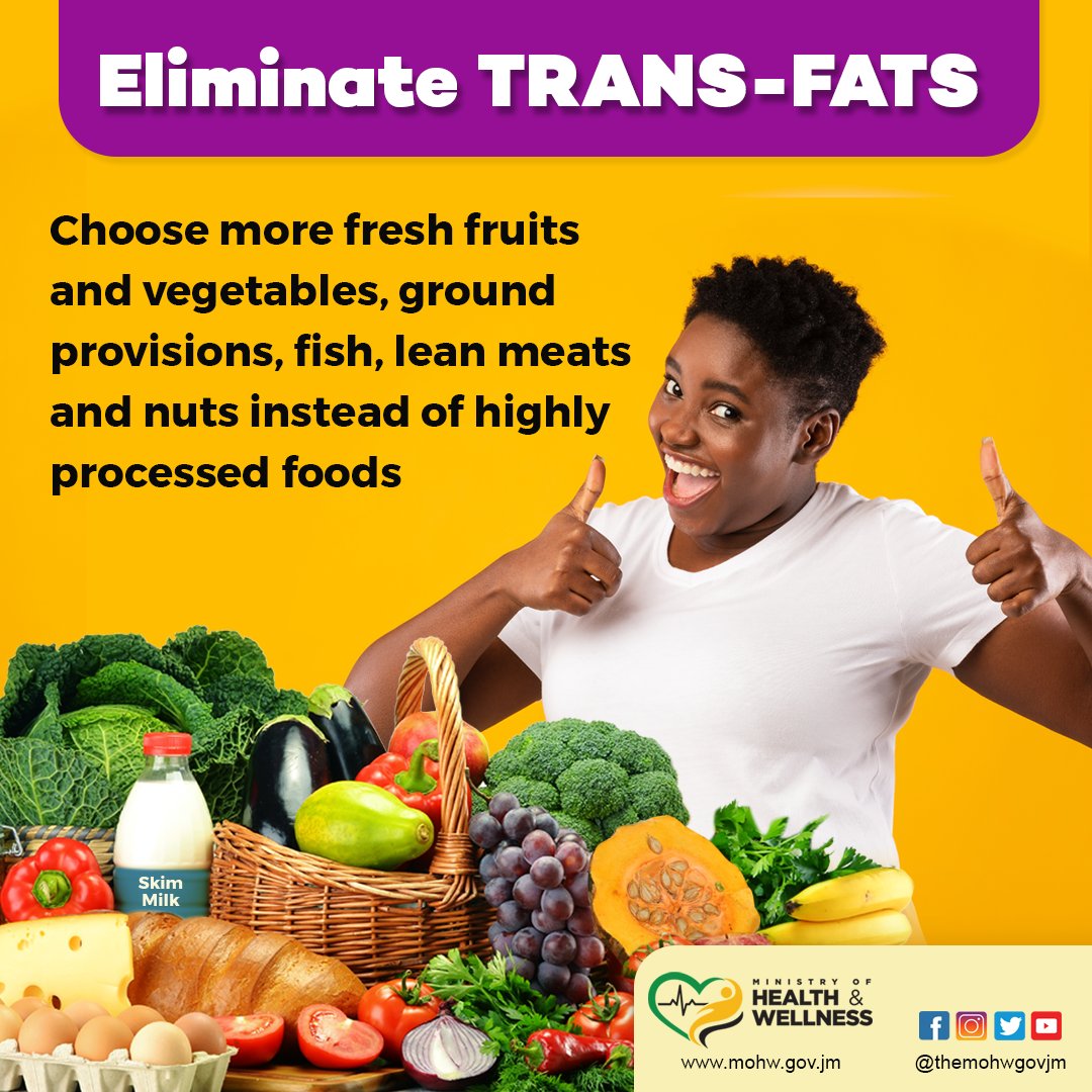 Swap the processed stuff. Choose fresh fruits, veggies, fish, and nuts instead. 🍎 #TransFatAlert