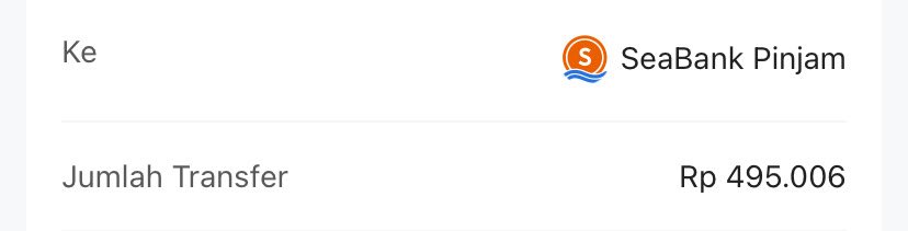 Malem ini nyicil seabank seada adanya dulu di rekening, sisa 1,8jt lagi🥲