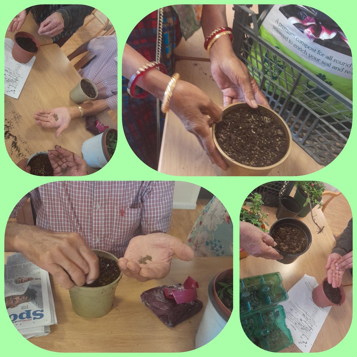 Sowing seeds with The Self Help Diabeties Group at The Wosley Building.
#tcvworkshops 
#communitygrowing 
@Self Help Diabeties Group Leicester