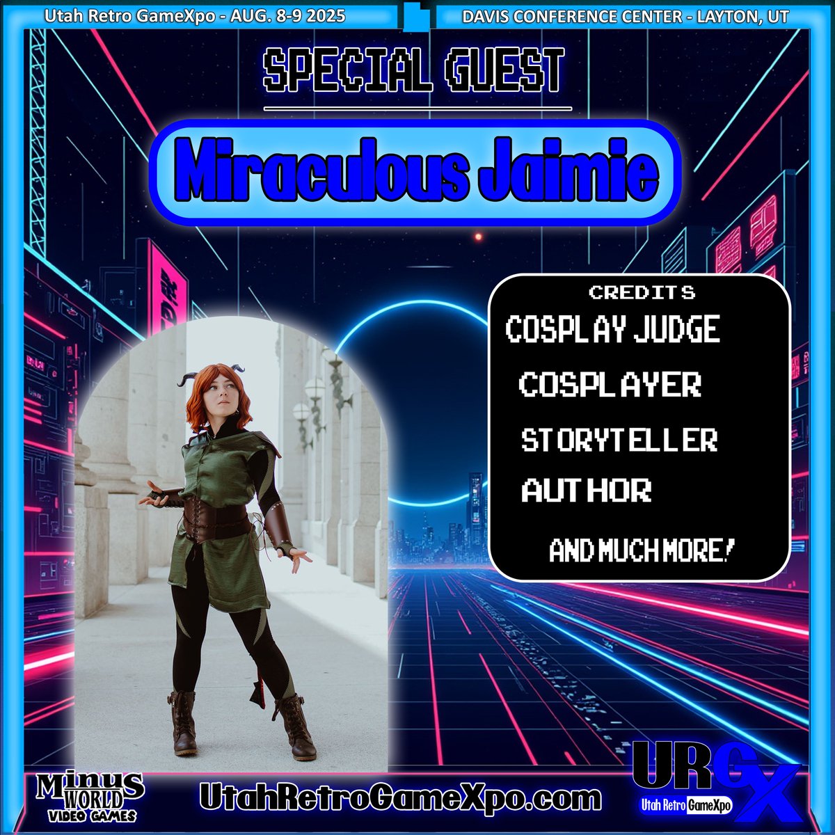 UtahRetroGameX's tweet image. We would like to welcome our first two Cosplay Judges Miraculous Jaimie and FoolishGhoulish to the Utah Retro GameXpo. Cosplay Contest info and rules: utahretrogamexpo.com/cosplay-contest Avoid the lines and get your tickets now before prices go up at the door. utahretrogamexpo.com/event-passes