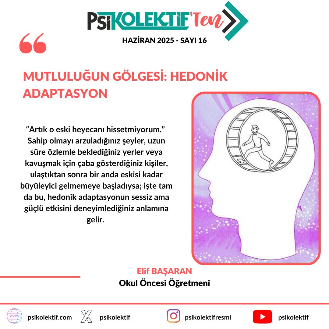 psikolektif (@psikolektif) on Twitter photo Psikolektif'tenin 16. Sayısında Okul Öncesi Öğretmeni Elif Başaran (<a href="/keskinneelif/">Elif Başaran</a>), ''Mutluluğun Gölgesi: Hedonik Adaptasyon'' başlıklı yazıyı kaleme aldı. Yazıyı okumak için:
psikolektif.com/psikolektiften…
#hedonikadaptasyon, #ElifBaşaran, #keşfet, #psikolektiften Psikolektif'tenin 16. Sayısında Okul Öncesi Öğretmeni Elif Başaran (<a href="/keskinneelif/">Elif Başaran</a>), ''Mutluluğun Gölgesi: Hedonik Adaptasyon'' başlıklı yazıyı kaleme aldı. Yazıyı okumak için:
psikolektif.com/psikolektiften…
#hedonikadaptasyon, #ElifBaşaran, #keşfet, #psikolektiften