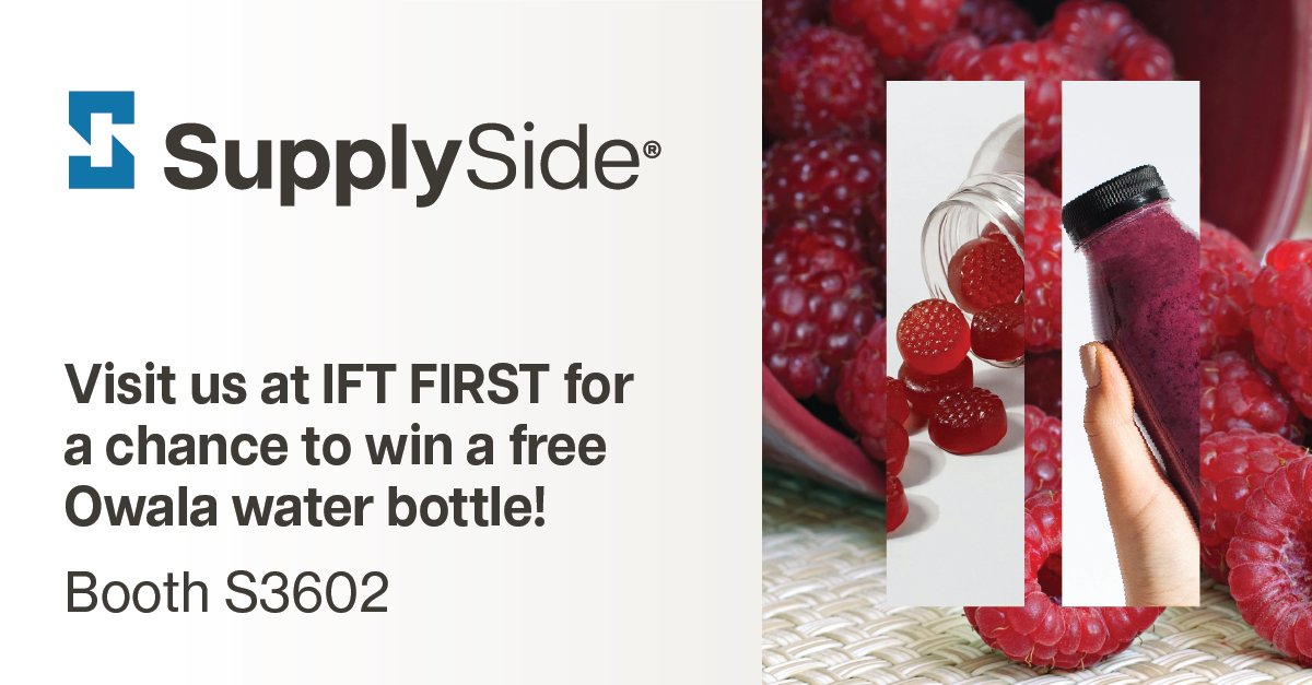 It’s the final day at #IFTFIRST2025! Stop by the SupplySide booth, S3602, to connect, explore and snag an Owala water bottle before they’re gone. Don’t miss out on this last chance to make the most of the event! 🏃‍♂️💨 #SupplySide #IFTFIRST