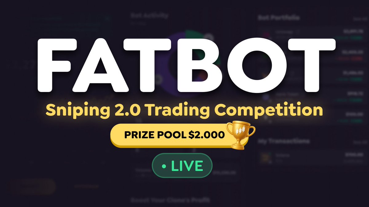 👑 Trading Competition is LIVE 👑

The Sniping 2.0 Competition is LIVE! For the next 7 days, you have a chance to win up to 2,000 USDT!

❕ Important reminders ❕
✅  You must create new bots. Bots created before the start of this competition are not eligible to participate.
✅