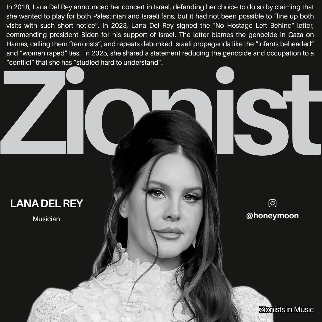 zionistsinmusic's tweet photo. American musician Lana Del Rey is a Zionist. https://t.co/BEPIuEhEvh