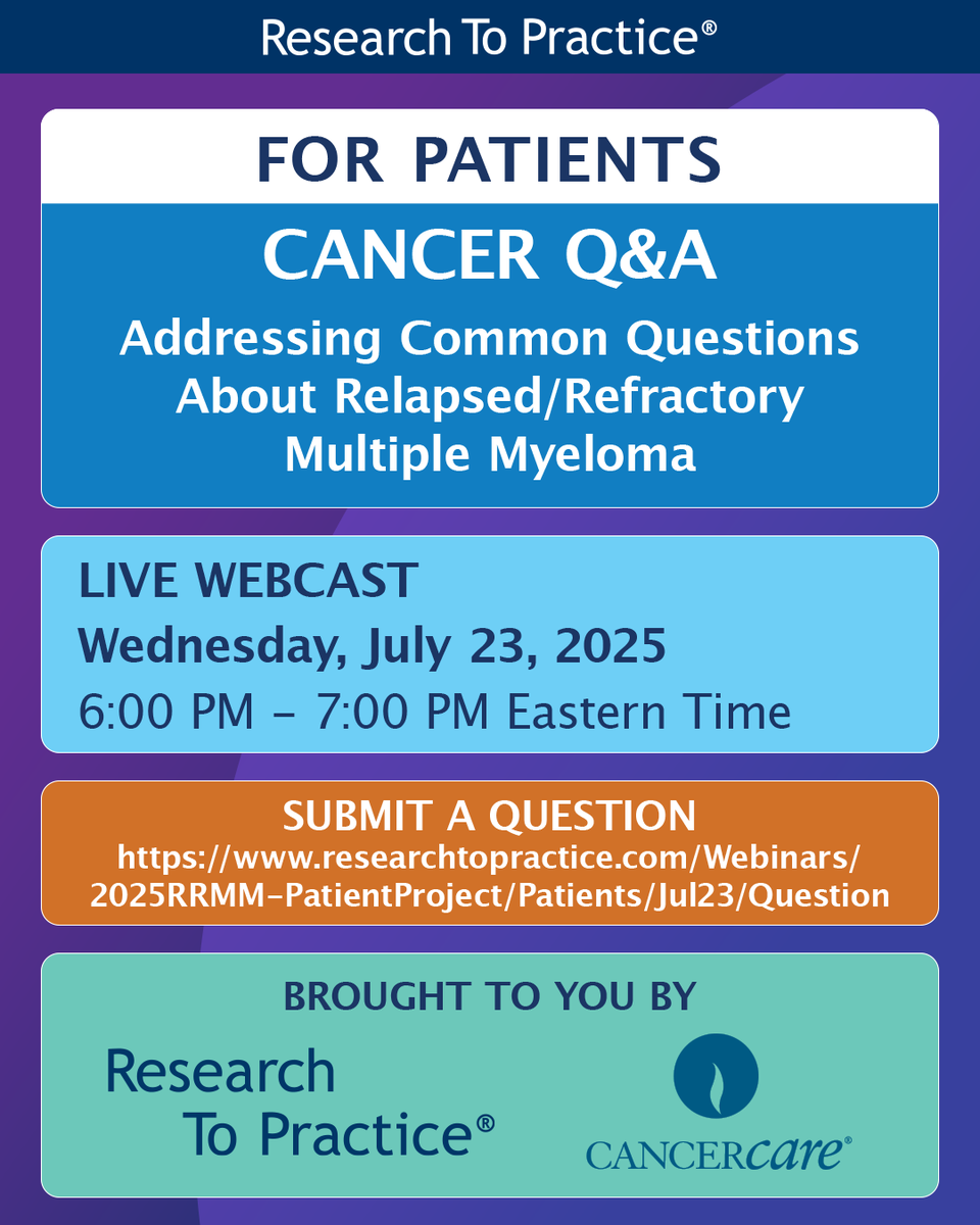 DrNeilLove's tweet image. Next week, in collaboration with the @CancerCare, Dr Neil Love will explore questions that patients ask about relapsed/refractory multiple myeloma. Register at the link. ow.ly/vsE650Wmuey