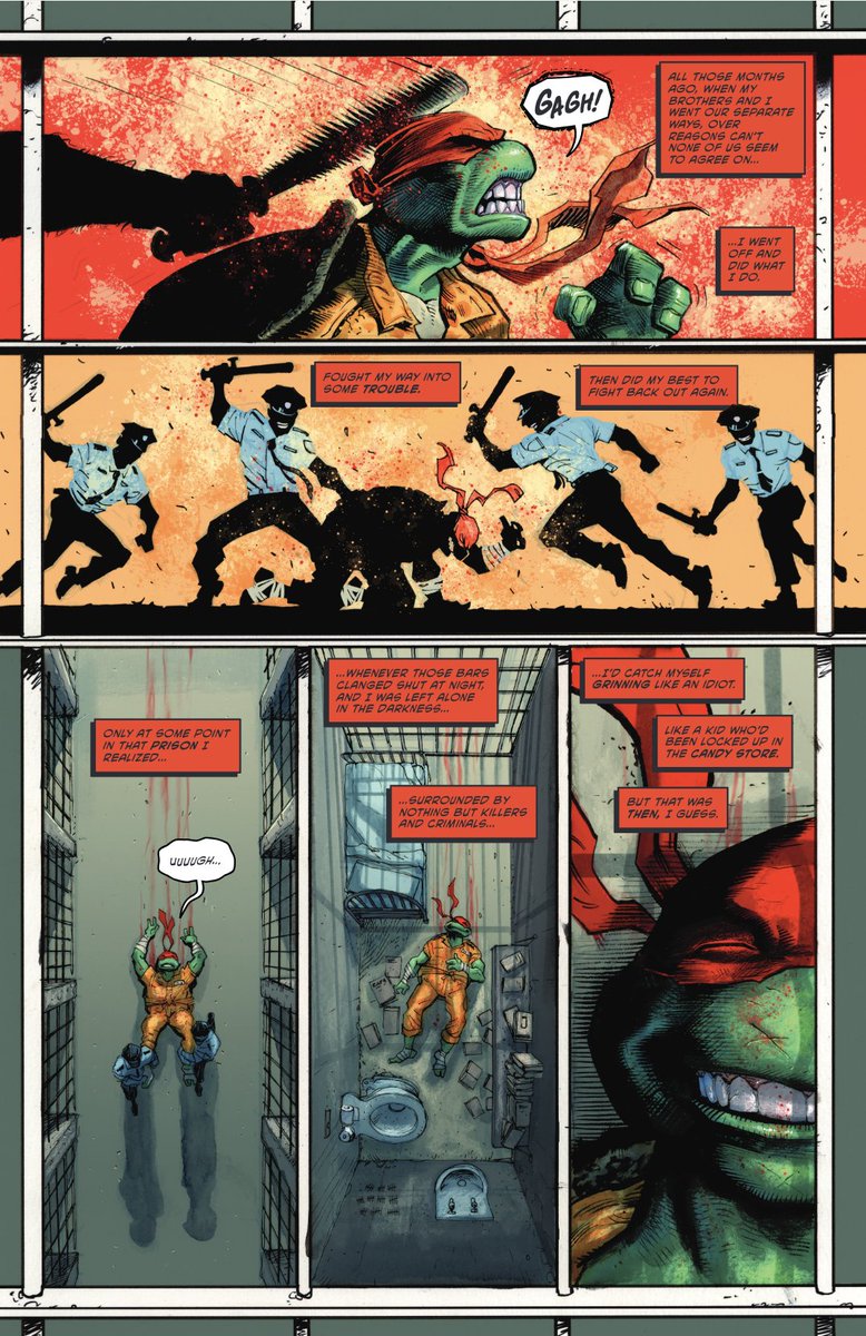 IDWPublishing's tweet image. The trial of the #Turtles begins here!

Framed for a murder they didn’t commit, the brothers Hamato are prisoners of the Foot Clan.

In the battle for NYC, the #TMNT have officially…lost.

Teenage Mutant Ninja Turtles #10 is at LCS!

#TMNT #TMNTComics #TeenageMutantNinjaTurtles