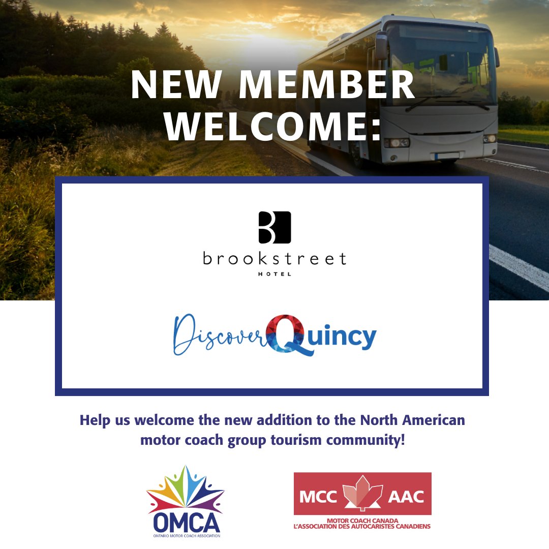 OMCA (@ontmotorcoach) on Twitter photo New Member Alert on this #WelcomeWednesday! Please join us in welcoming <a href="/BrookstreetOtt/">Brookstreet Hotel</a> and <a href="/DiscoverQuincy/">Discover Quincy</a> as our newest Supplier members. We are excited to work #BetterTogether in 2025! New Member Alert on this #WelcomeWednesday! Please join us in welcoming <a href="/BrookstreetOtt/">Brookstreet Hotel</a> and <a href="/DiscoverQuincy/">Discover Quincy</a> as our newest Supplier members. We are excited to work #BetterTogether in 2025!