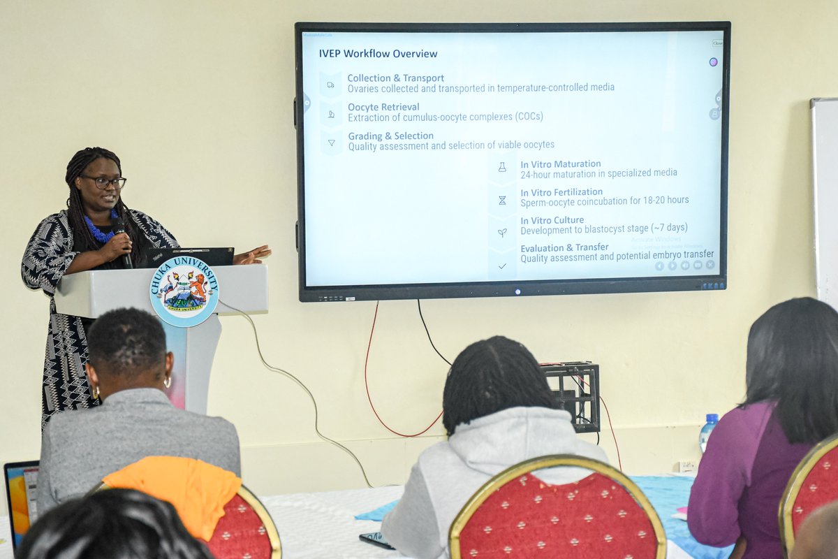 chuka__uni's tweet image. Day 3: Advancing Reproductive Frontiers
The Morning session covered applied reproductive physiology, focusing on the reproductive cycle, Assisted Reproductive Technologies (ART) intervention points, and hormonal support.
Followed by a session on ovarian follicular dynamics and…