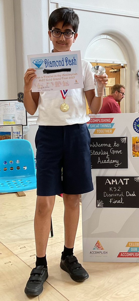 StanleyGrovePri's tweet image. What a wonderful sense of pride and admiration we felt today as our fantastic Diamond Dash Gold Grand Finale contestants wowed us with their incredible times tables knowledge. So speedy and confident! Congratulations to them all and to our 2025 champion from SGA. #stgrovemaths