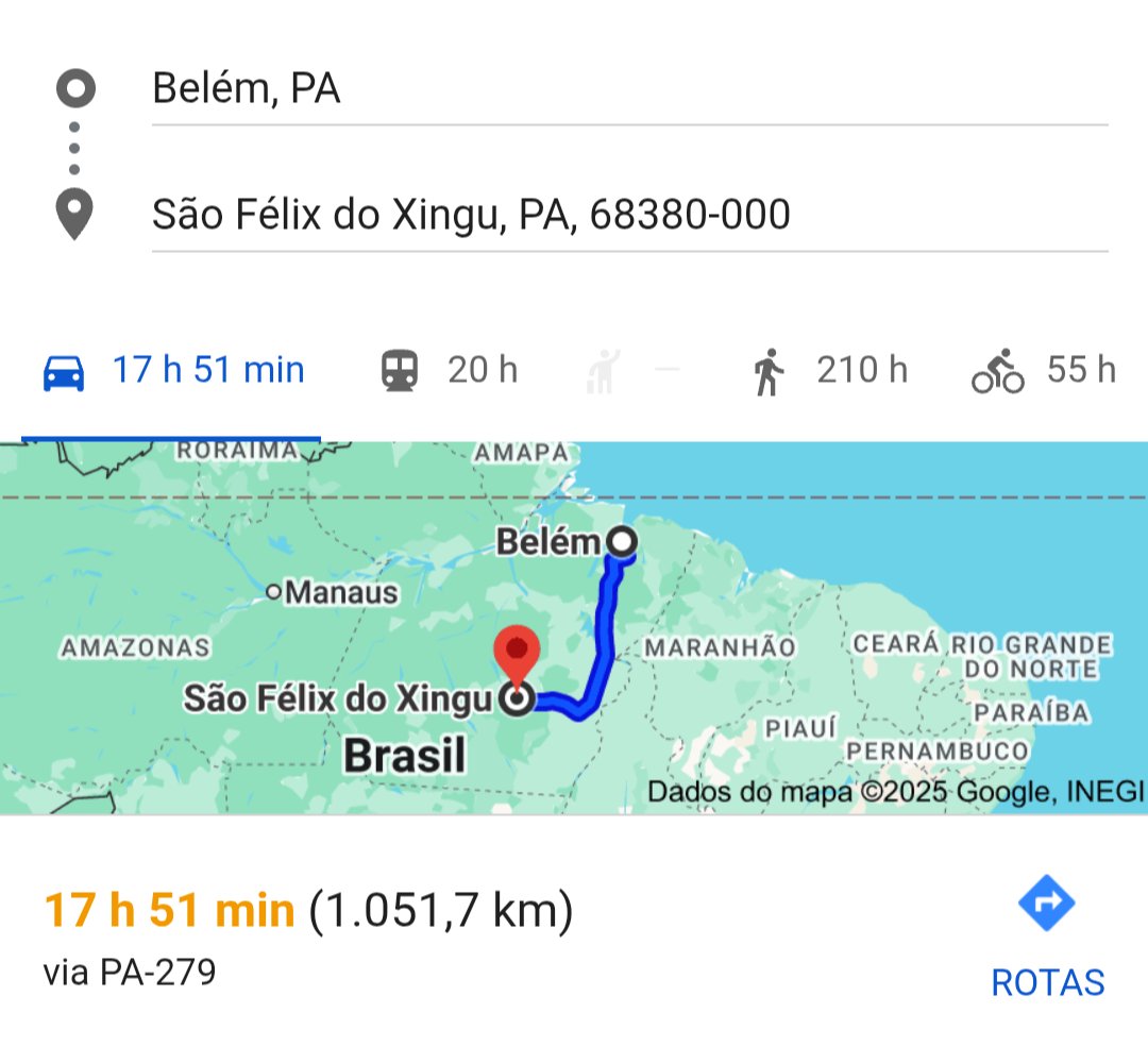 você pode dirigir por 18 horas sem sair do Pará