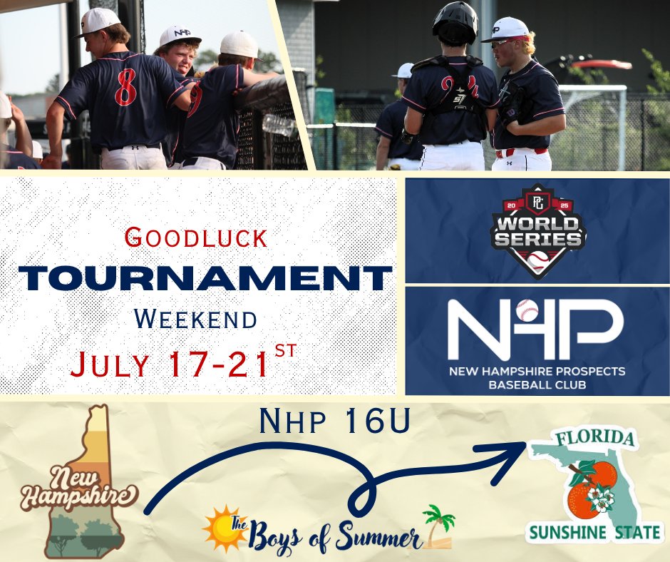 NHP 16U are on a ✈️ to Florida! 🌴

Good luck this weekend at the Perfect Game World Series National Tournament! 

Let's Go Boys!