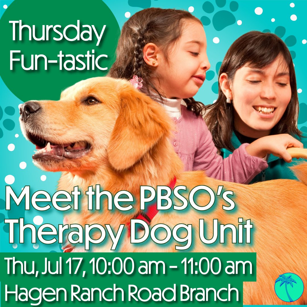 pbclibrary's tweet image. Meet and greet the hardworking pups of @PBCountySheriff! #PBCLibrary #Library #PBSO #TherapyDogs #Therapy #Dogs #PalmBeach #Summer #Fun