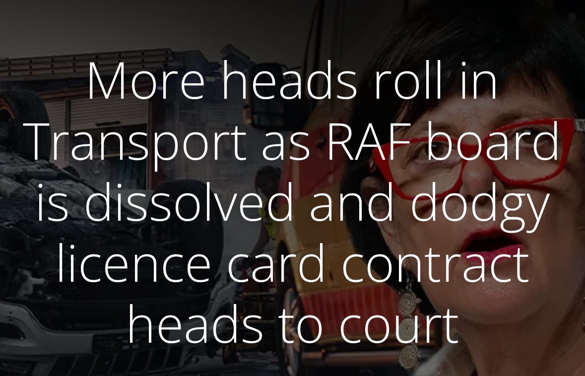 OUTASA's tweet image. MUST READ: More heads roll in @Dotransport. @RAF_SA board dissolved. Suspended execs. A R900m licence card contract heads to court - after #OUTA blew the whistle.
This is what #accountability looks like when pressure meets action.
outa.co.za/blog/newsroom-…
