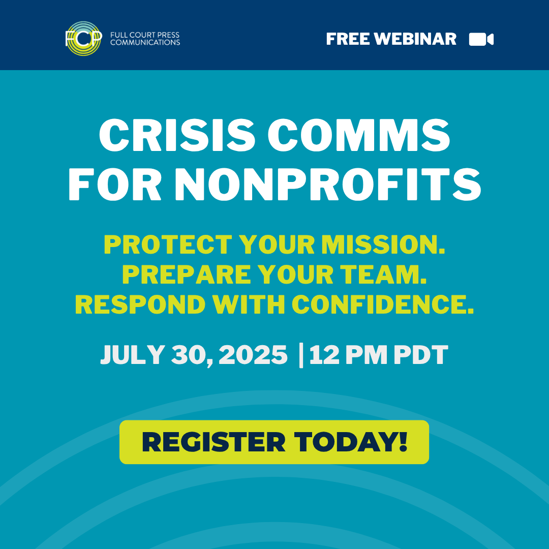 FullCourtPress's tweet image. Two weeks away! ✌️ Join our free webinar on July 30th at 12 PM PDT to learn crisis comms strategies that protect your mission + empower your team. 💬🔥
RSVP now 👉 loom.ly/Ug34sT0
#Nonprofits #CrisisComms #DEI