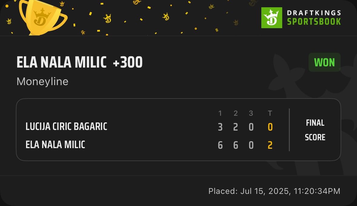 MoneyBall Metrics (@mbmetrics) on Twitter photo Another One!!
While <a href="/LineMoversLLC/">Line Movers</a> has you covered on the main tour, NP has you on these ITF plays!
Also cashed the +5.5✅
#GamblingX #TennisPicks Another One!!
While <a href="/LineMoversLLC/">Line Movers</a> has you covered on the main tour, NP has you on these ITF plays!
Also cashed the +5.5✅
#GamblingX #TennisPicks