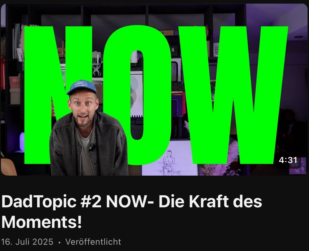 mebitcoindad's tweet image. Du bist ständig abgelenkt?
Gedanken überall – nur nicht bei dem, was gerade passiert?
In meinem neuen Dadtopic-Video geht’s um genau dieses Problem: Leben im Hier und Jetzt.
👉 Hol’s dir zurück: youtu.be/v-v7T4F0jeM?si…