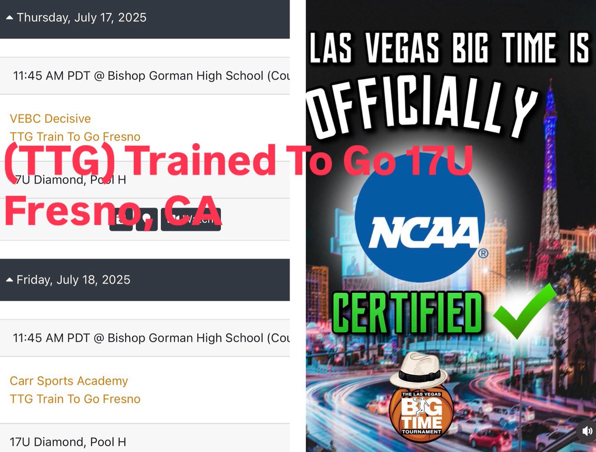 TTG_AAU's tweet image. Here is our Schedule for @lvbigtime ‼️ Please contact Coach @ReginaldFelder4 for inquiries! (559) 260 8373 @fallout_u @CoachVo11 @CoachRhoades @jd23byers
@CoachKreider @CoachAFarrell @boppfiuball @Coach_Greenman @CoachChills @CoachDreGray