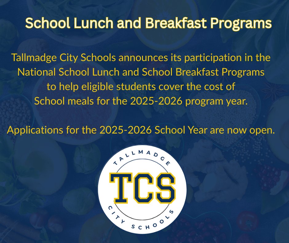 Applications for the National School Breakfast and Lunch Programs are now open - please follow the link for directions on how to apply:
filecabinet7.eschoolview.com/9C50A36C-CAF6-…