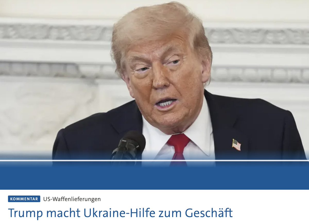 adagamov's tweet image. 🇩🇪 🇩🇪 Флориан Келлерман для Tagesschau - новостной программы телеканала ARD:
"ТРАМП ПРЕВРАЩАЕТ ПОМОЩЬ УКРАИНЕ В БИЗНЕС
Президент США снова отправляет Украине оружие — и получает за это деньги из Европы. Для Украины такая помощь ценна, но Трамп в любой момент может прекратить…