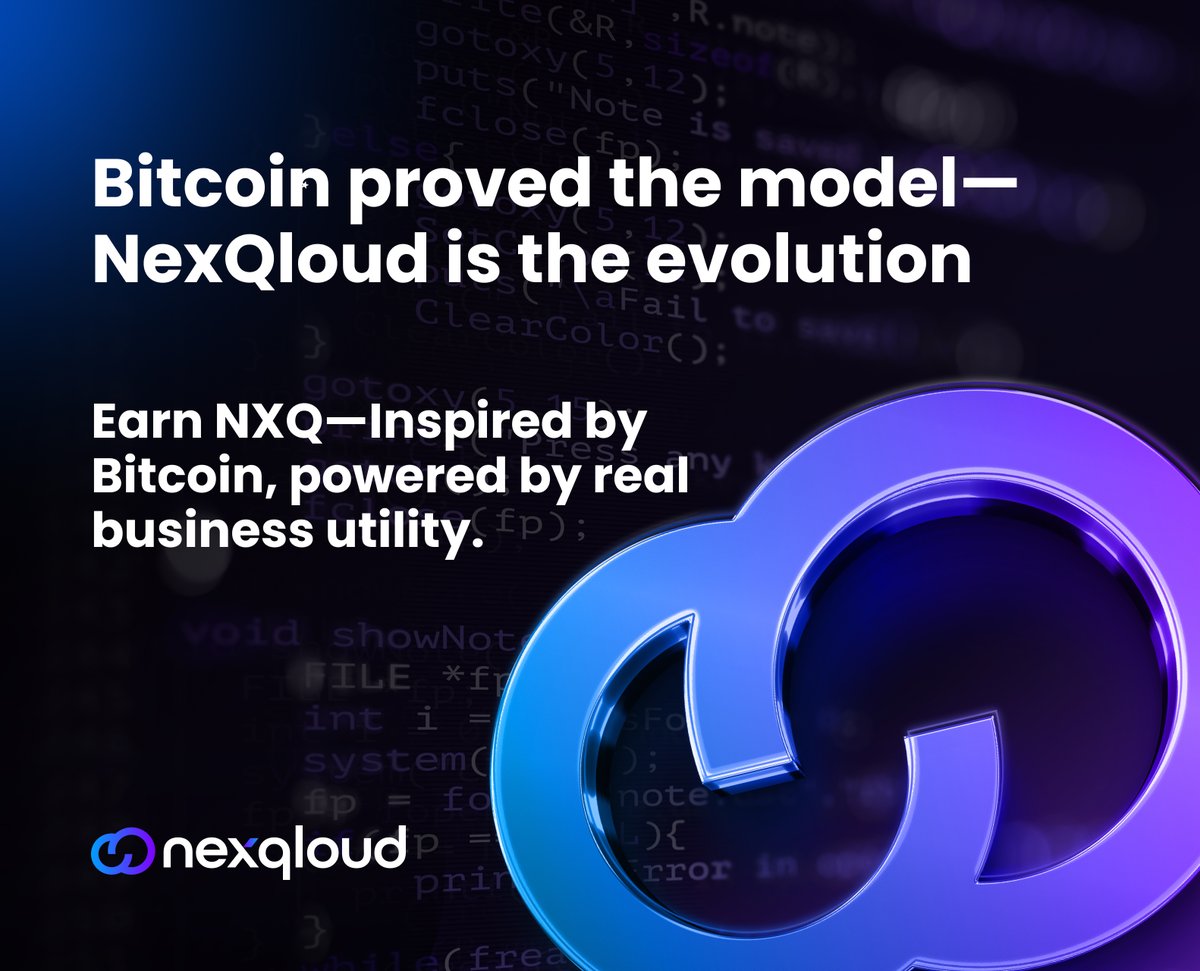 nexqloud_io's tweet image. Most crypto investors are shocked when they finally understand the growth potential of NXQ coins. Patterned after Bitcoin, but with one powerful addition—real business utility drives demand.

Scarcity alone isn’t enough. NXQ is at the heart of a decentralized cloud…