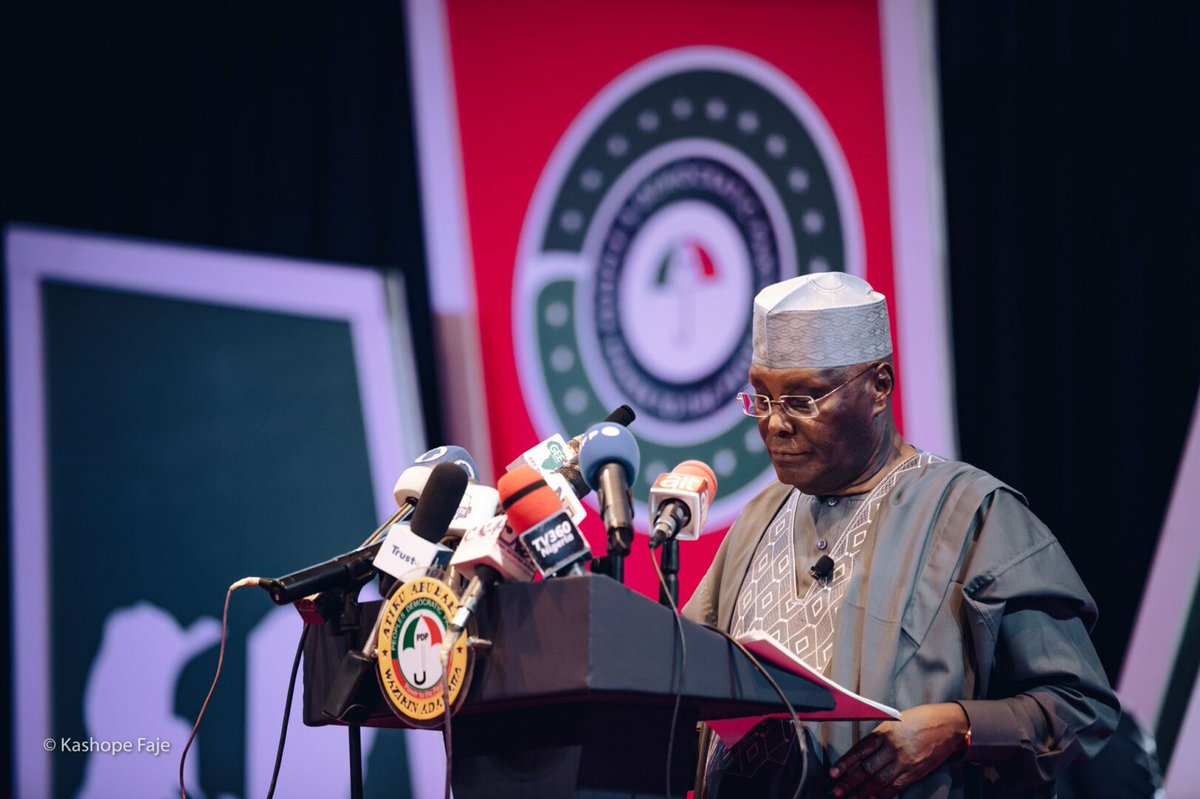 ElitesAfrica's tweet image. JUST IN: Atiku Abubakar quits PDP! The former Vice President has formally resigned from the Peoples Democratic Party, stating the party's current trajectory no longer aligns with his vision. 

.
.
.

#Atiku #PDPExit #PoliticalNews #NigeriaDecides Fayose Trump and Epstein Written