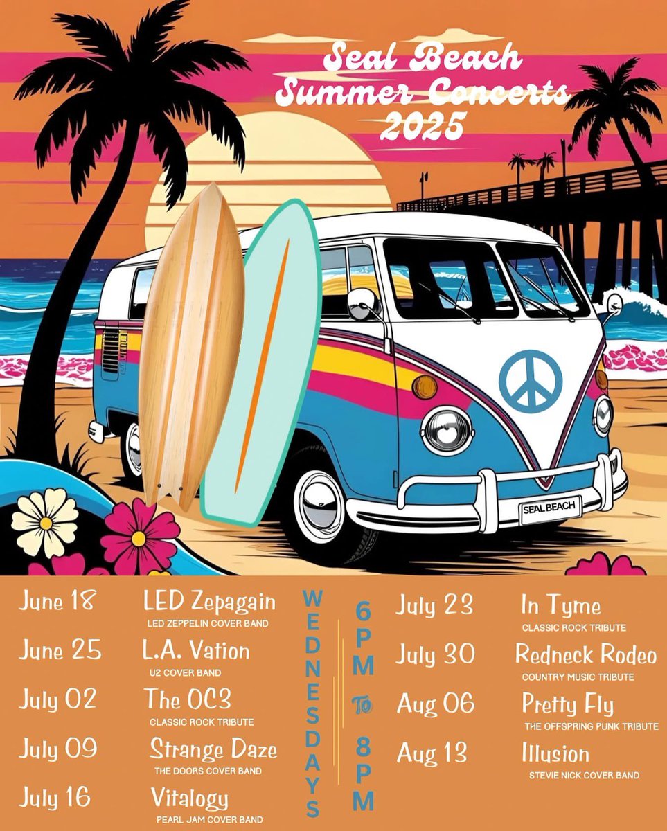 Pearl Jam cover band Vitalogy FREE concert in the park tonight.. directly across the street from the Hangout in Seal Beach!!