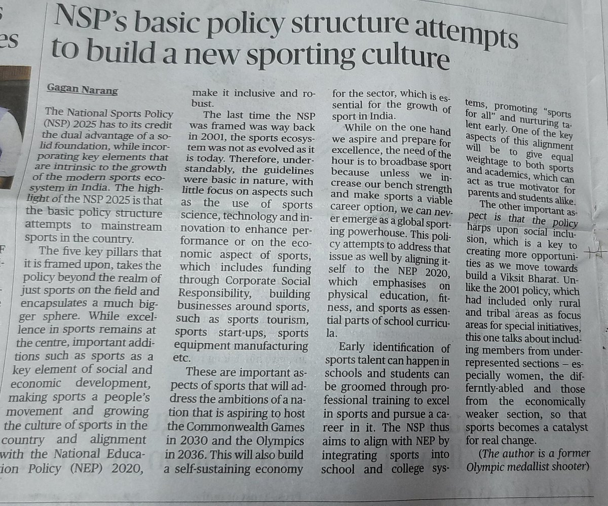 tshr_nath's tweet photo. @gaGunNarang ji, when you are writing abt the game changer of IndianSports in newspaper, the same newspaper is also publishing the apathy of the budding #gymnastics  talents of Vizag, Andhra Pradesh. Pls do something as sports person &amp; VP of IOA to get back their practice area🙏 https://t.co/e80TZLwnTH
