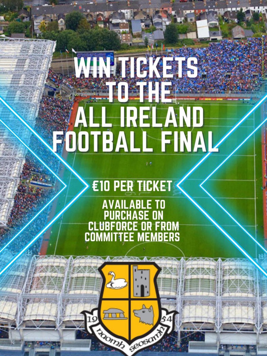 Stjosephsgaa's tweet photo. Be in with a chance to win 2 tickets to the All Ireland Football Final on the 27th
Best of luck to everyone🏐

Link for raffle tickets here :
https://t.co/QwOJj7dQQc https://t.co/jCtuNof0aj