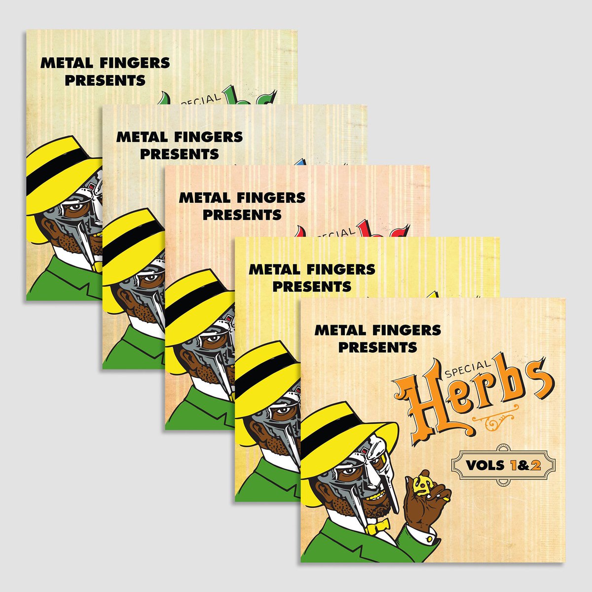 bleep's tweet image. Pre-Order Now:
MF DOOM - Metal Fingers Presents: Special Herbs
@rhymesayers
bleep.com/stream/special…
+ Back in print on colour vinyl for the first time with all new packaging
+ Custom jacket with die cut slit for removable "rolling paper" poster