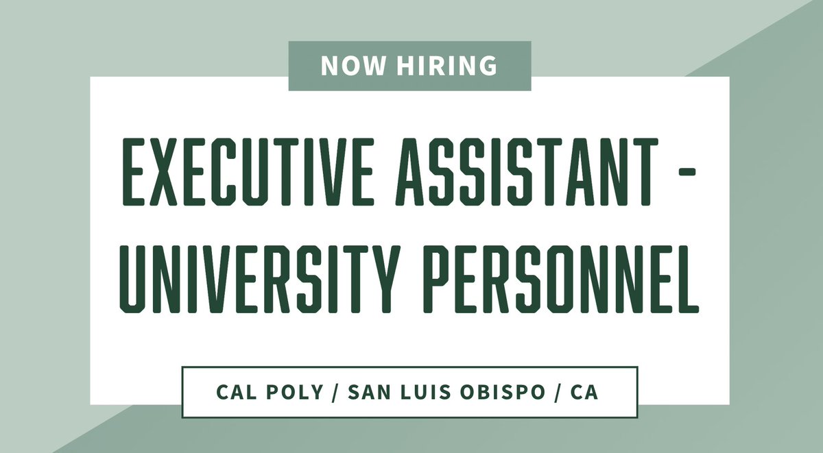 #NowHiring Executive Assistant – University Personnel. To see the full position description, click here: bit.ly/44a4w5b