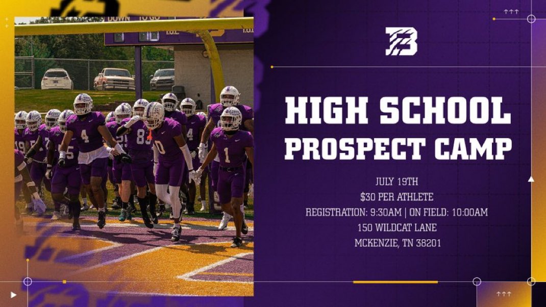 🔊 Last Camp of the Summer this Saturday!

Get coached. Get evaluated. Compete to EARN a scholarship.

Use the link below to sign up

📅 - July 19th
⏰ - 9:30 AM Registration 
📍 - Wildcat Stadium
🔗 - forms.gle/GpevD4ApenvZCf…

#CountOnMe | #FastestShowOnTurf 🏎️💨