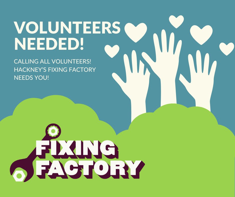 Volunteers needed for Hackney's new Fixing Factory! 🛠️ 

Got a knack for mending? The <a href="/RestartProject/">The Restart Project</a> is looking for Proficient Fixers to help revive small to medium electricals, with support and training provided.⚡  

Or, if you're a seasoned pro, become an Expert Fixer and