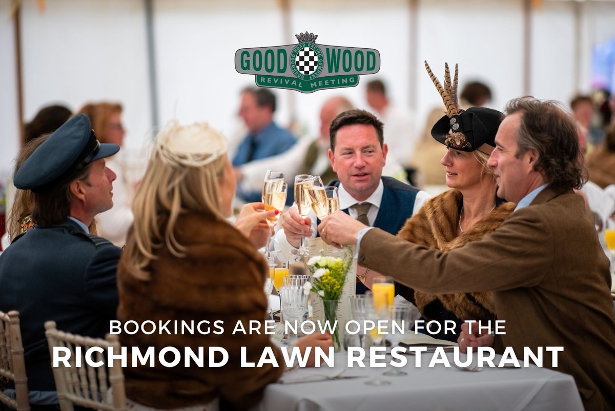 goodwoodrevival's tweet image. Bookings for Richmond Lawn Restaurant are now open! Located opposite the Earls Court Motor Show, it’s the perfect place to soak up the #GoodwoodRevival atmosphere before heading back to the circuit for more racing action.
Whether you’re fuelling up with a hearty breakfast and…