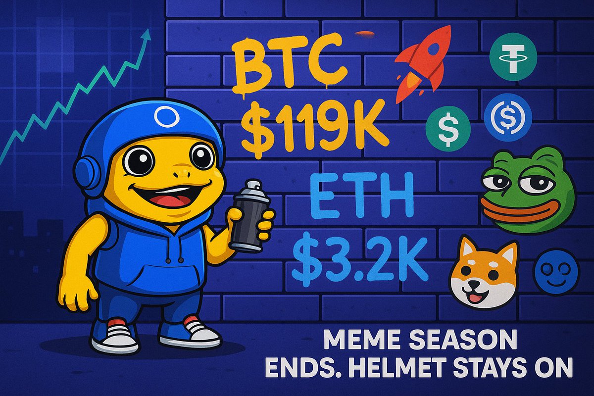 🚀 #Crypto markets are on fire and the memes are hotter than ever!

BTC pushing $119K, ETH above $3.2K, and meme season is in full effect.

Based Turbo knows the rule:
 MEME SEASON NEVER ENDS. HELMET STAYS ON.
#Bitcoin #Ethereum #MemeCoins #BasedTurbo #CryptoCommunity