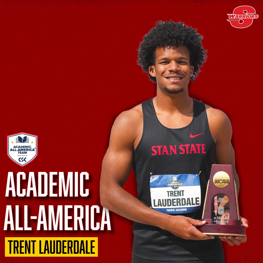 GoStanState's tweet image. Trent Lauderdale has been named to the @CollSportsComm Academic All-America third team! ๐
Lauderdale is @stan_state's third Academic All-America honoree in men's track and field! He was also named @USTFCCCA All-West Region and to the CSC Academic All-District Team.
๐ฅโฆ