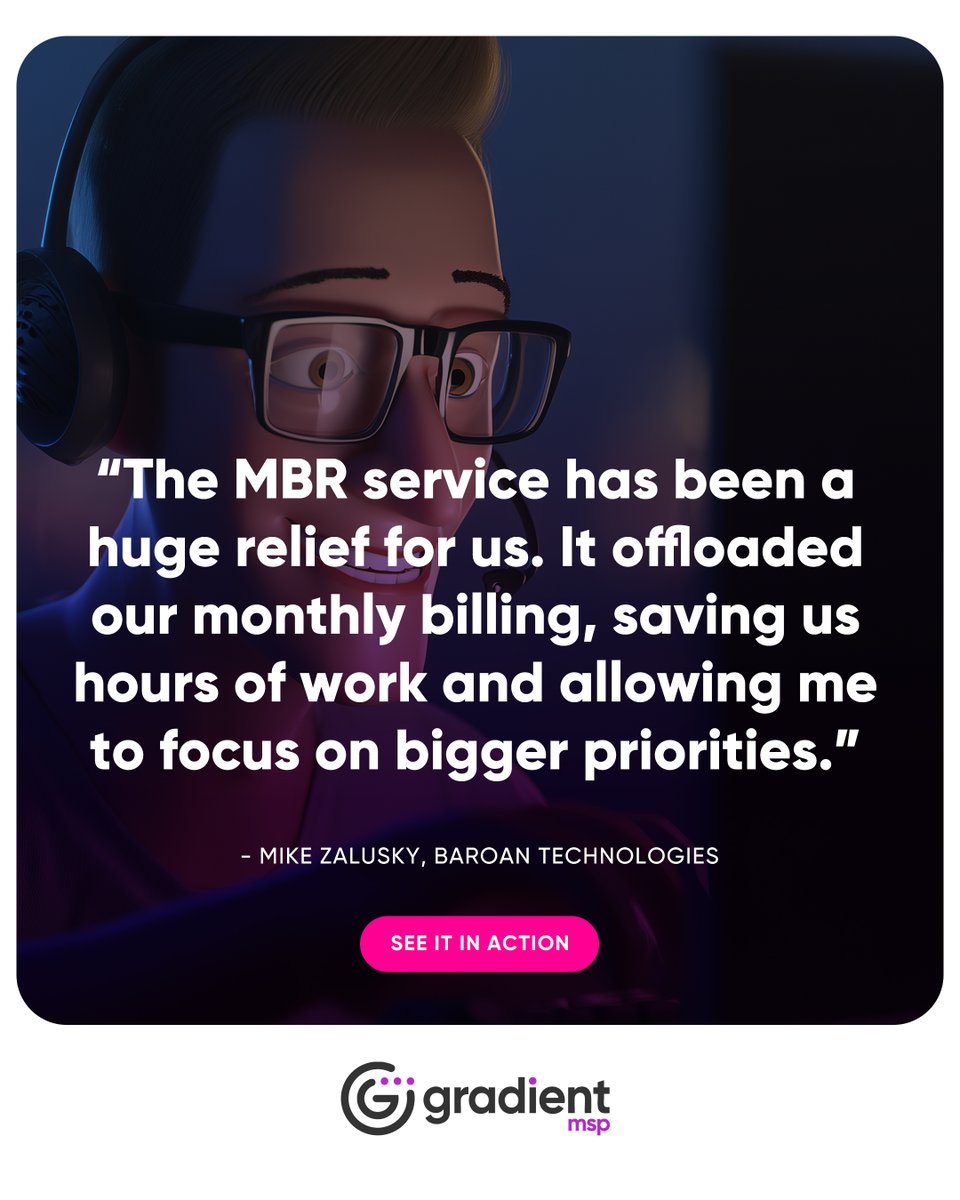 “The MBR service has been a huge relief for us. It offloaded our monthly billing, saving us hours of work and allowing me to focus on bigger priorities.”
- Mike Zalusky, Baroan Technologies

Learn more about Managed Billing Reconciliation: hubs.la/Q03xvzzJ0