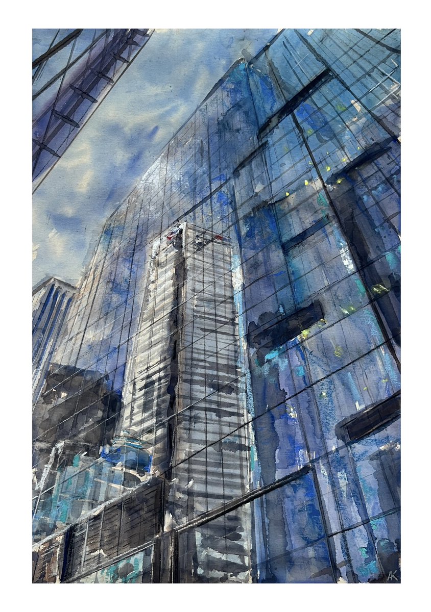 atelierkarisik's tweet photo. “Skygrid #2”
gouache &amp; pastel on paper
18 x 12 inches
2025

It’s hard not to be mesmerized by a towering facade. The reflected sky is fractured by architectural lines while reflections of surrounding buildings turn glass into a changing mosaic. https://t.co/RYQZ5FTS2Q
