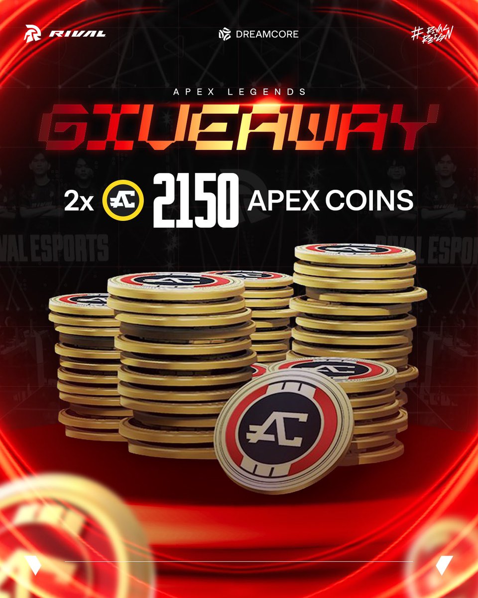 ApexRostermania (@apexrostermania) on Twitter photo Giveaway again???
In collab with <a href="/RivalEsportsHQ/">Rival Esports</a> we are giving way 2x 2.150 Apex Coins
How to enter:
1. Like & RT
2. Follow <a href="/RivalEsportsHQ/">Rival Esports</a> & <a href="/ApexRostermania/">ApexRostermania</a>
3. comment with your platform
Winner announcement on the 29th July Giveaway again???
In collab with <a href="/RivalEsportsHQ/">Rival Esports</a> we are giving way 2x 2.150 Apex Coins
How to enter:
1. Like & RT
2. Follow <a href="/RivalEsportsHQ/">Rival Esports</a> & <a href="/ApexRostermania/">ApexRostermania</a>
3. comment with your platform
Winner announcement on the 29th July