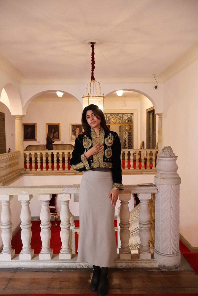RimaHas's tweet image. This Palestinian jacket (Taqsireh) from Bethlehem is older than Israel.