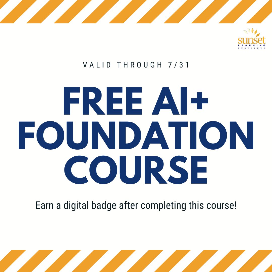 Sunset_Learning's tweet image. In honor of #aiappreciationday, we're offering an AI foundations course for FREE! Take advantage of this exclusive offer until 7/31.
sunsetlearning.com/ai-foundation-…