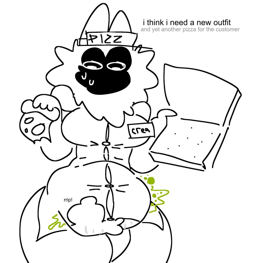 chompironic's tweet image. More lore about creak
He works as a pizza delivery guy sometimes !!
So he can get free pizza btw not for money lol