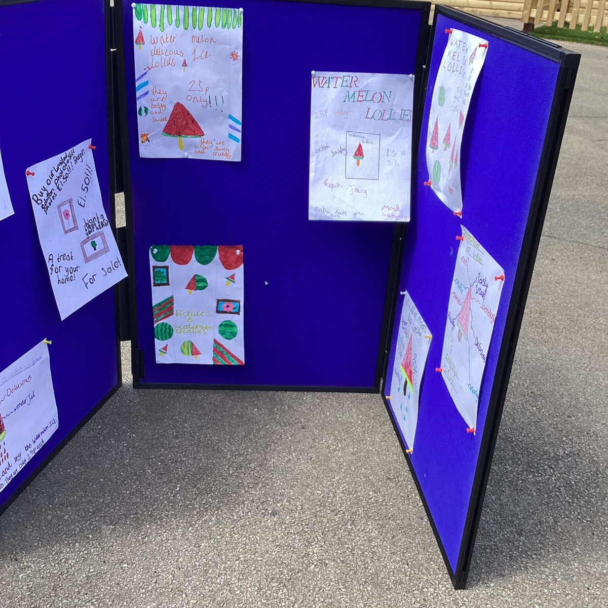 Y4 sold out all their wonderful photos from our Rivers and Rainfall theme as well as all of our watermelon ice lollies on our outdoor market stall today! Thank you to all our customers for supporting our enterprise! 😊