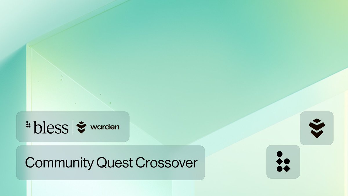 theblessnetwork's tweet image. As part of our integration, we're celebrating with a community crossover with Warden.
As part of the Bless community, you’ll get:
- A limited edition NFT
- The “Warden 🤝 Bless” Discord role
- Early access to $WARD quests
Jump in: app.galxe.com/quest/WardenPr…